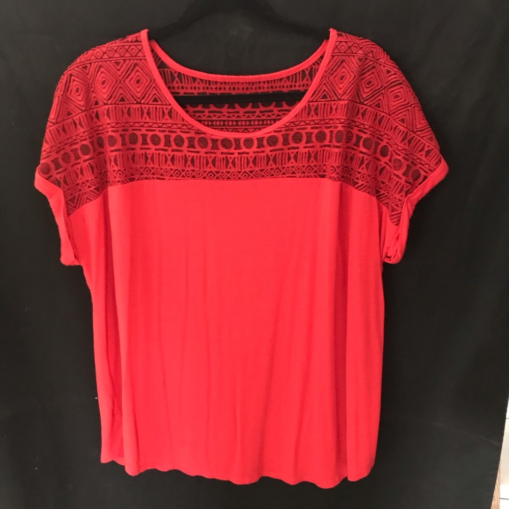Red Flowy Lane Bryant Top